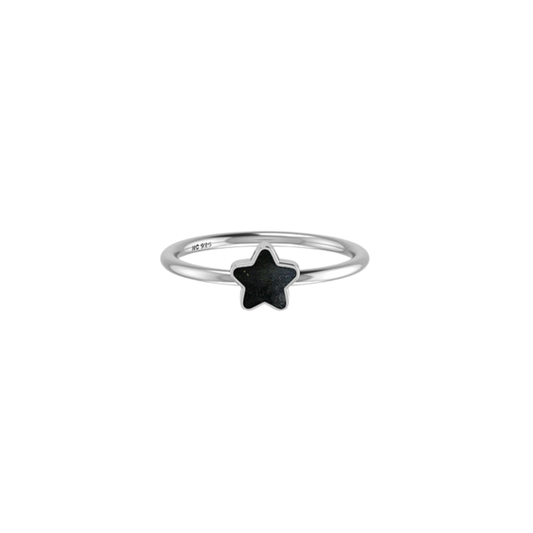 Black Star Bezel Ring