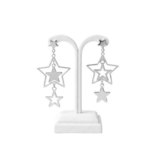Multi-Layer Stainless Steel Star Drop Earrings