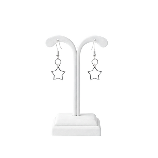 925 Sterling Silver Minimal Star Hook Earrings
