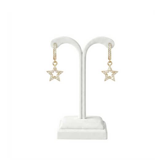 Luxury Moissanite Star Drop Hoop Earrings