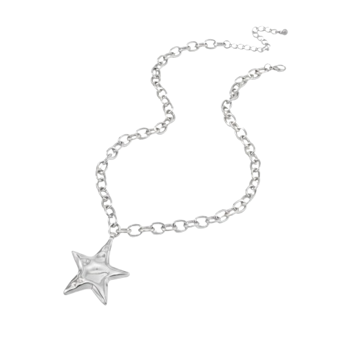 Hammered Star Pendant Necklace