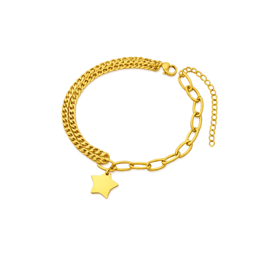 Stainless Steel Star Charm Chain Bracelet