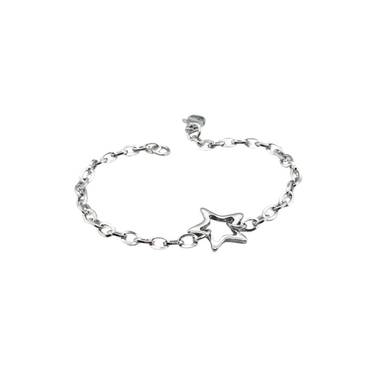 316L Stainless Steel Open Star Chain Bracelet