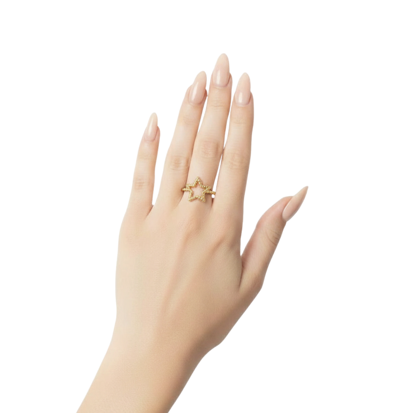 Minimal Beaded Star Ring