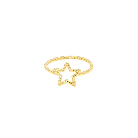 Minimal Beaded Star Ring