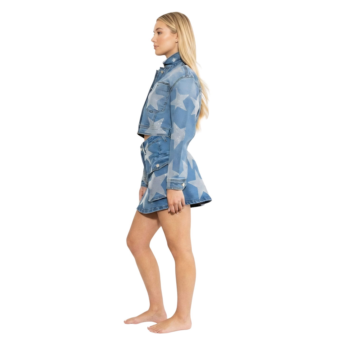 Rhinestone Star Denim Set