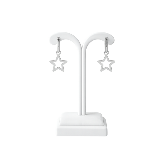 Minimalist Star Hoop Drop Earrings