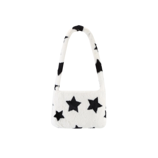Plush Star Faux Fur Handbag