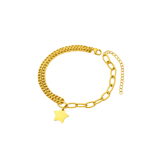 Stainless Steel Star Charm Chain Bracelet