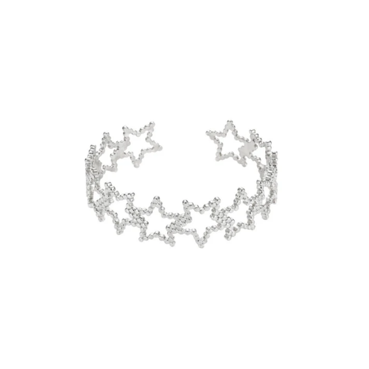 18K Gold Plated Hollow Star Cuff Bracelet