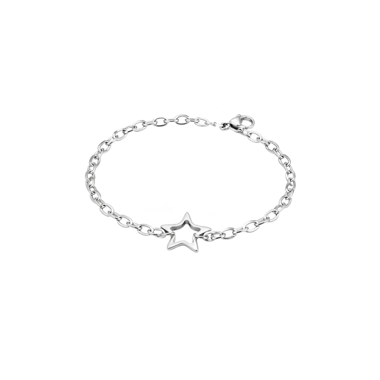 316L Stainless Steel Open Star Chain Bracelet