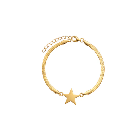 Gold Plated Star Snake Chain Bracelet