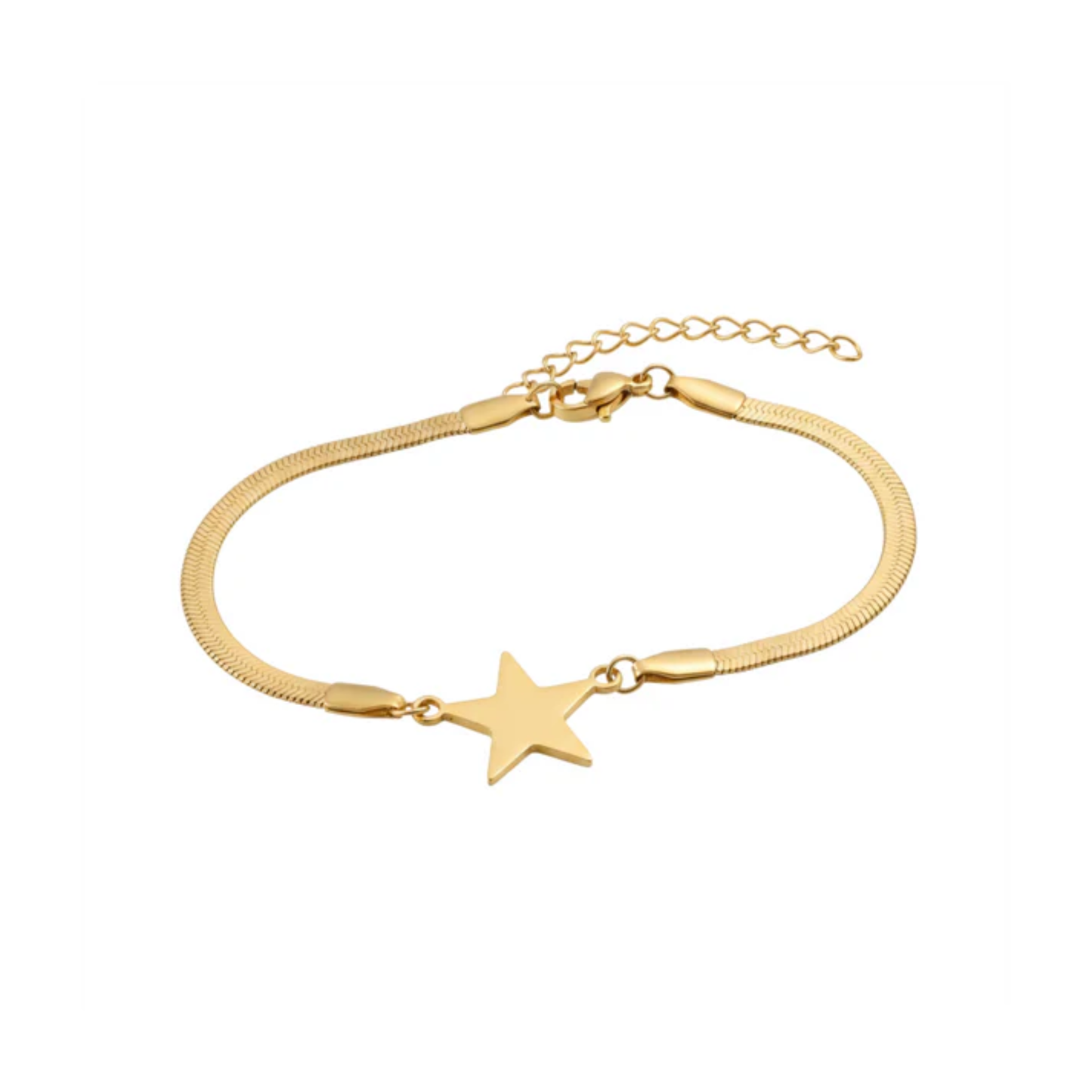 Gold Plated Star Snake Chain Bracelet