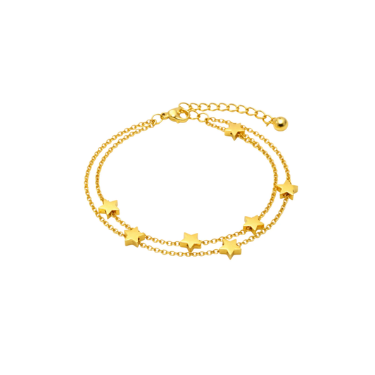 Double Layer Star Charm Bracelet
