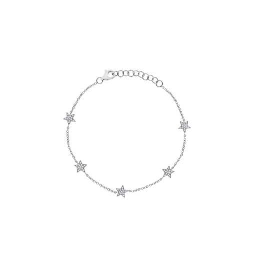 Gold CZ Star Chain Bracelet