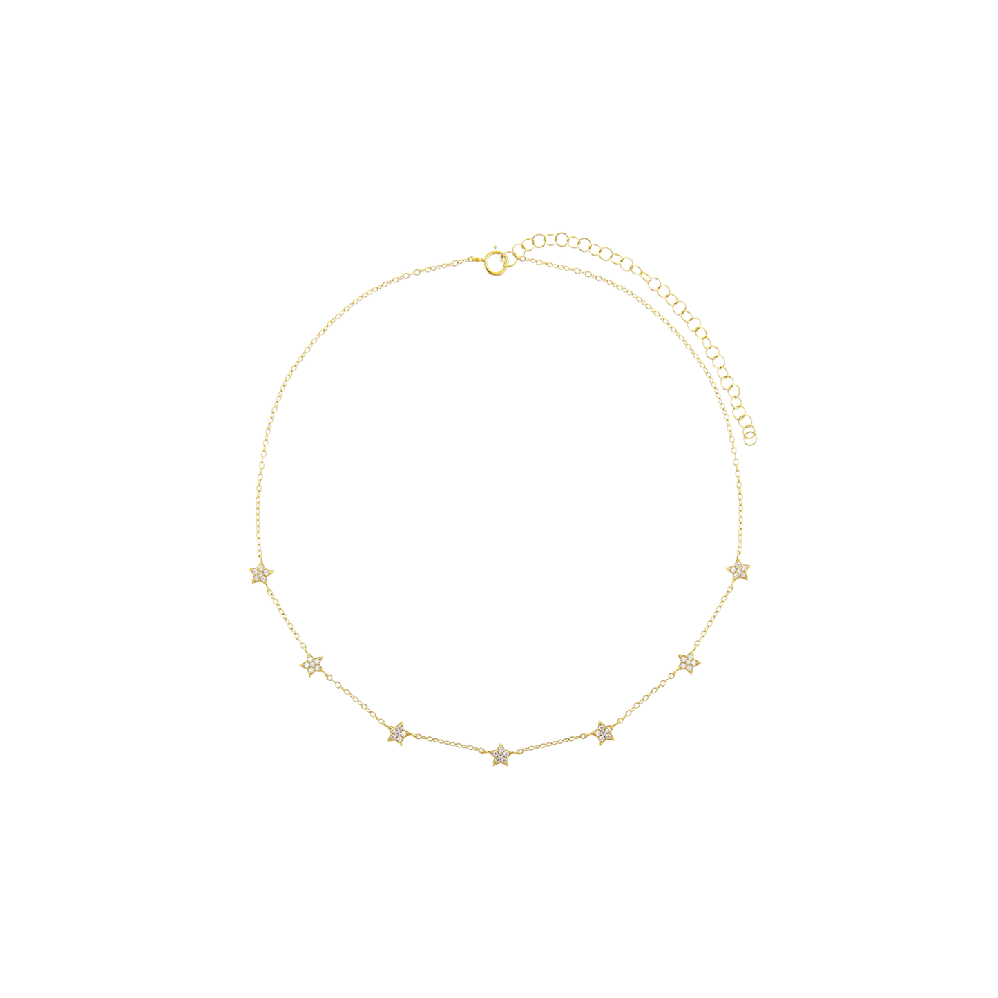 CZ Star Choker Necklace gold