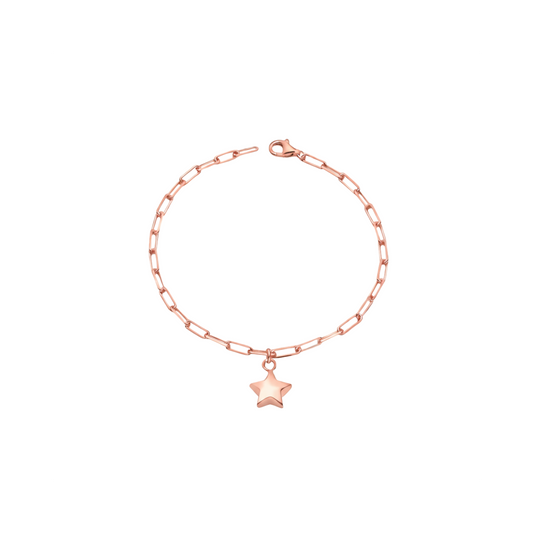 925 Sterling Silver Bubble Star Chain Anklet