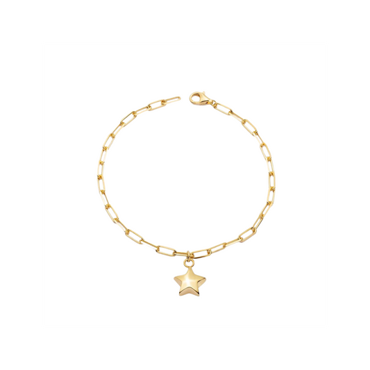 925 Sterling Silver Bubble Star Chain Anklet