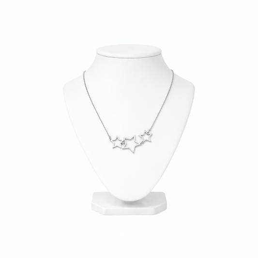 Triple Hollow Star Necklace