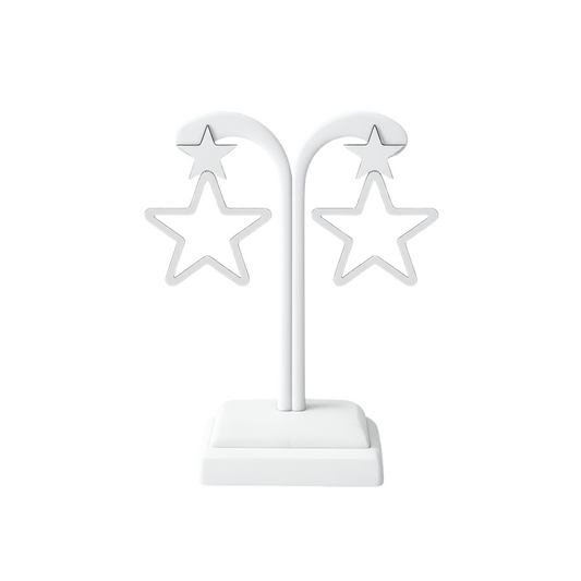 Minimalist Double Star Outline Earrings