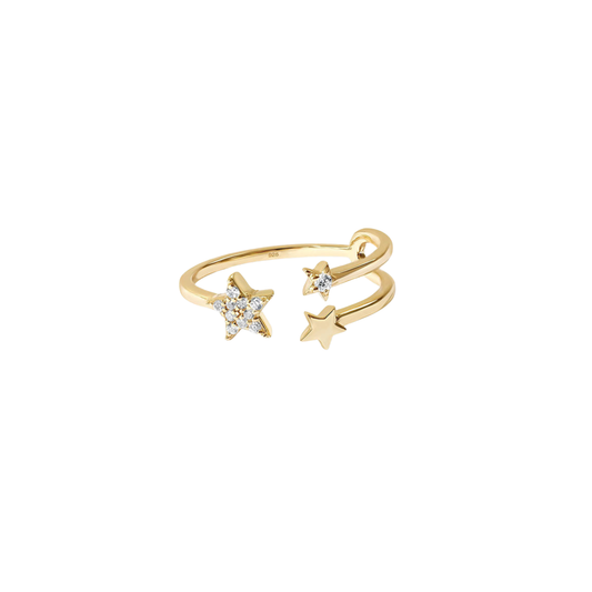 Triple Star Sparkle Ring
