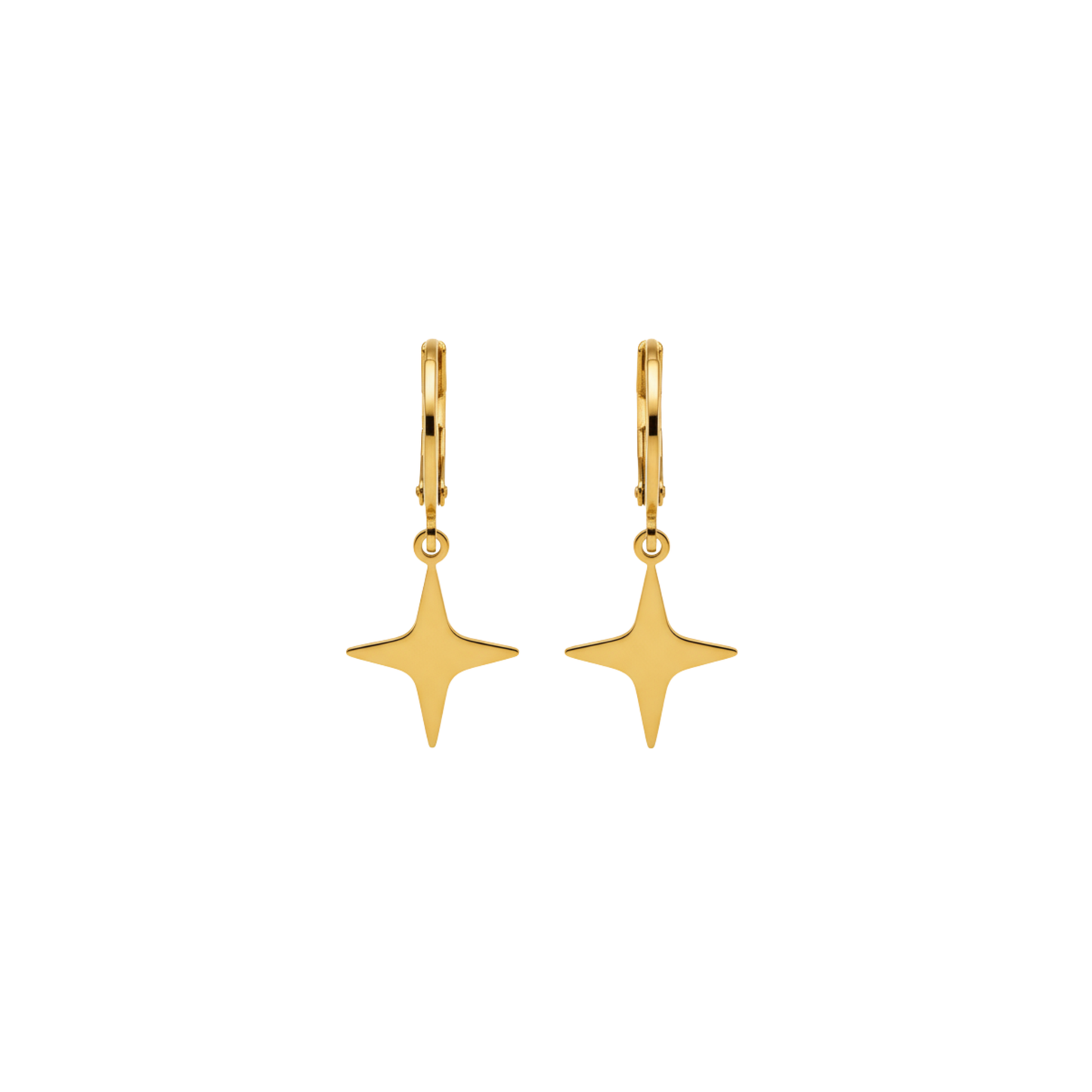 Minimal Star Drop Hoop Earrings