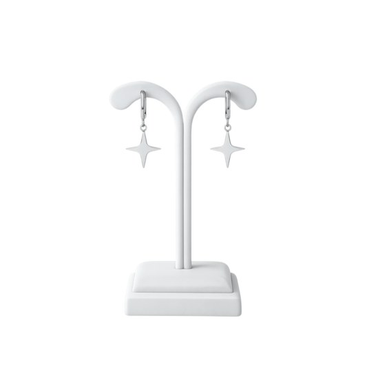 Minimal Star Drop Hoop Earrings