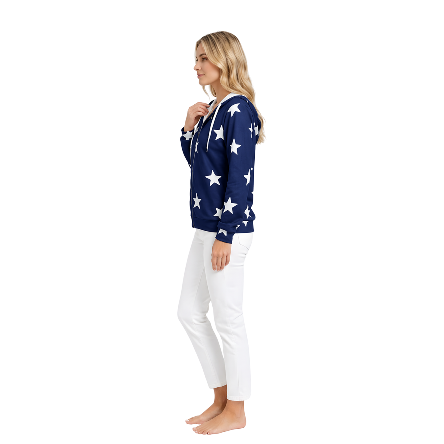 Star Print Cozy Hoodie