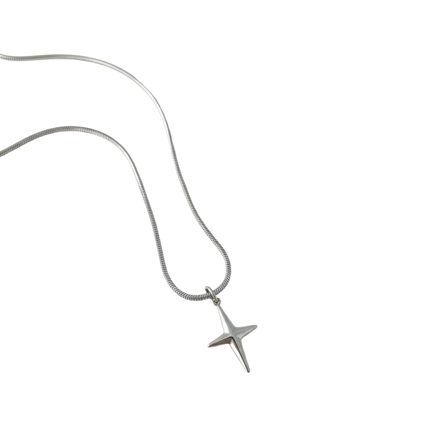 Minimal Star Cross Pendant Necklace