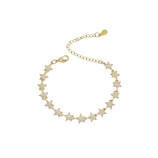 CZ Star Charm Tennis Bracelet