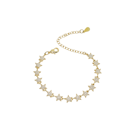 CZ Star Charm Tennis Bracelet