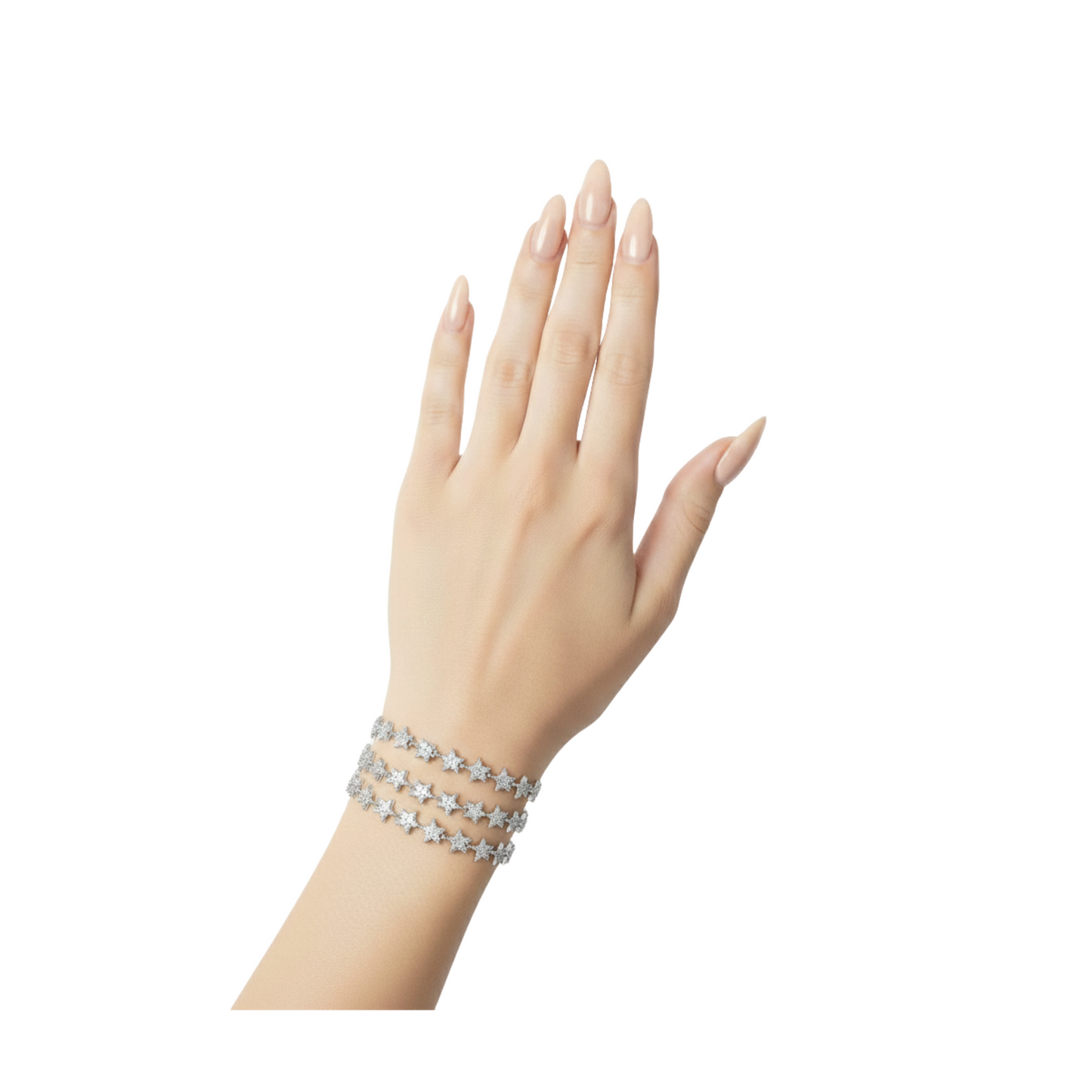 CZ Star Charm Tennis Bracelet
