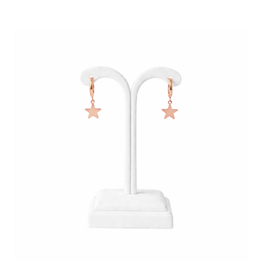 Stainless Steel Star Charm Huggie Earrings