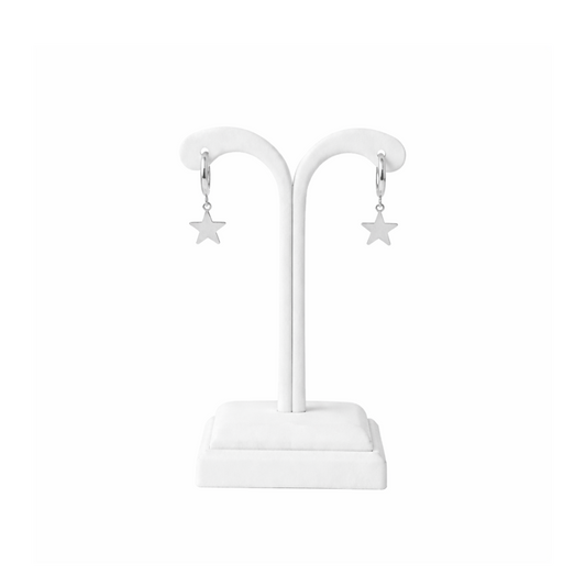 Stainless Steel Star Charm Huggie Earrings