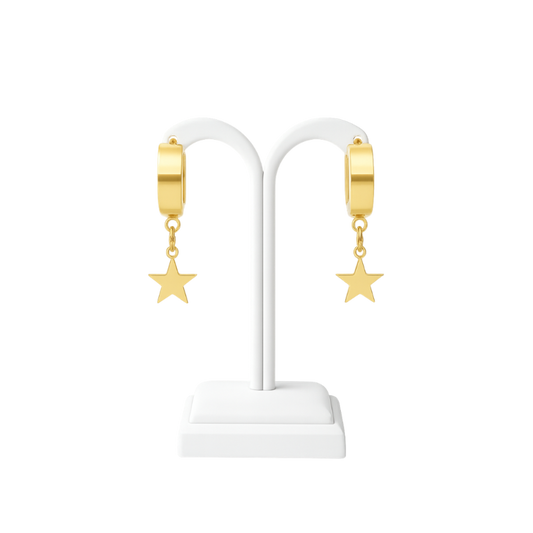 Minimalist Star Charm Huggie Earrings
