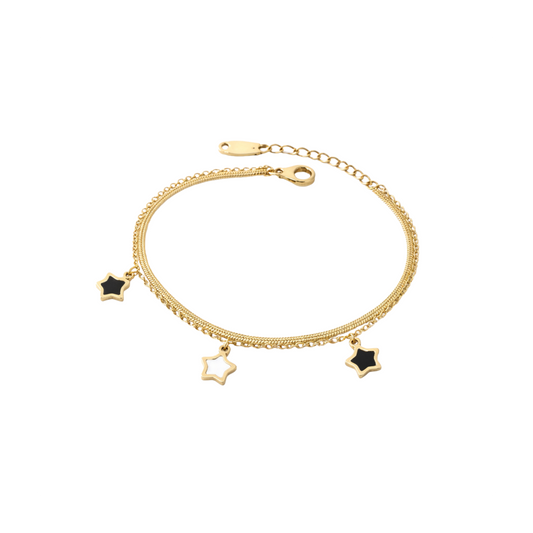 Black & White Star Shell Layered Bracelet