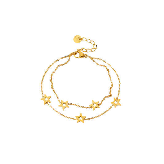 Korean Double Layer Star Charm Bracelet