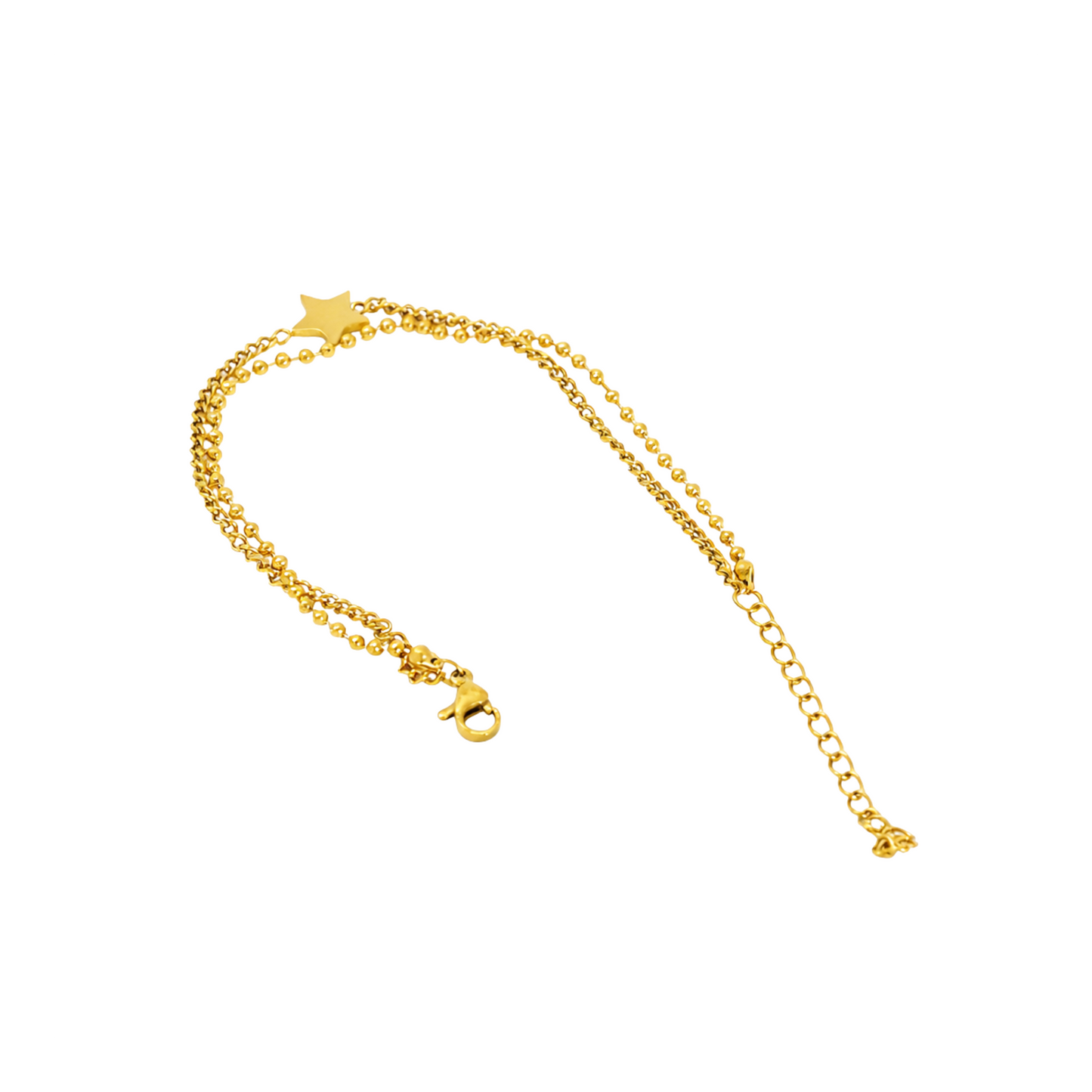 Gold Twisted Star Charm Bracelet