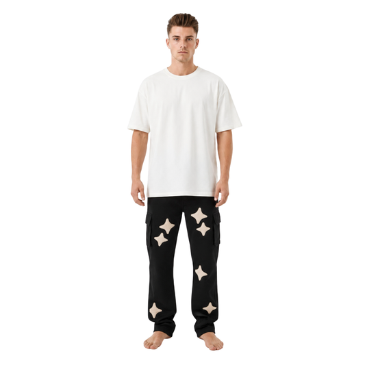 Star Applique Cargo Sweatpants