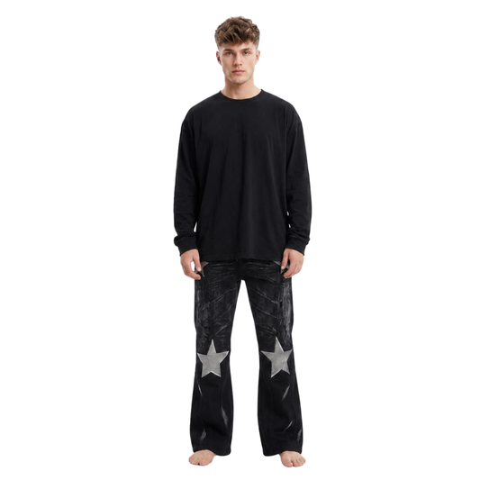 Rhinestone Star Flare Jeans