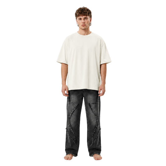 Distressed Star Straight Jeans