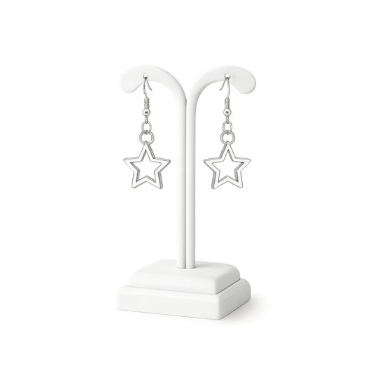 Celestial Hollow Star Charm Earrings