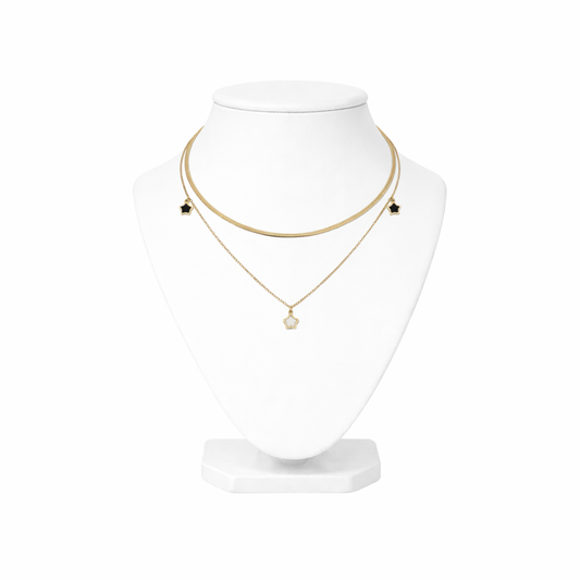 Layered Star Charm Gold Necklace