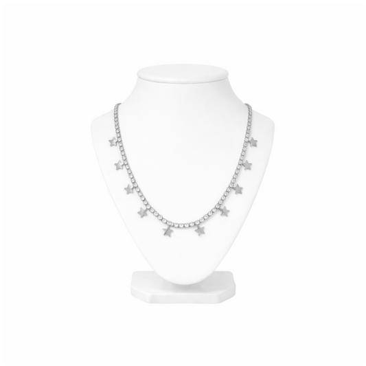 Iced Star Tennis Chain Necklace