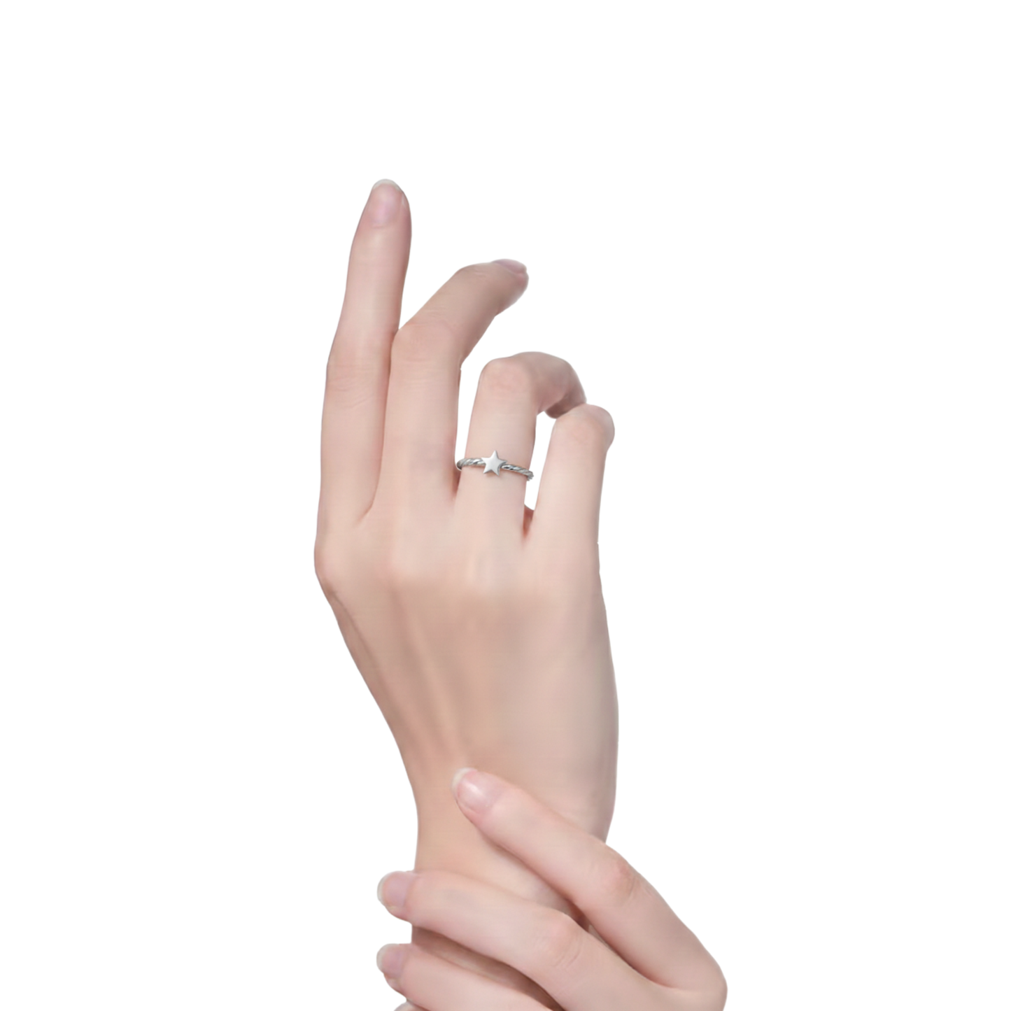 Celeste Point Star Twisted Ring – 925 Sterling Silver