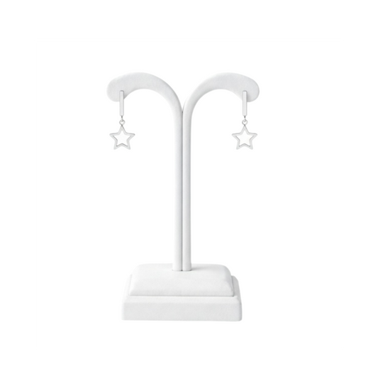 Sterling Silver Hollow Star Drop Earrings