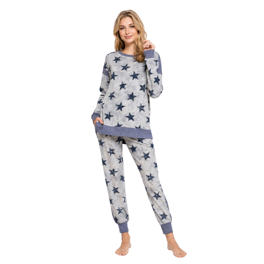 Star Print Lounge Set