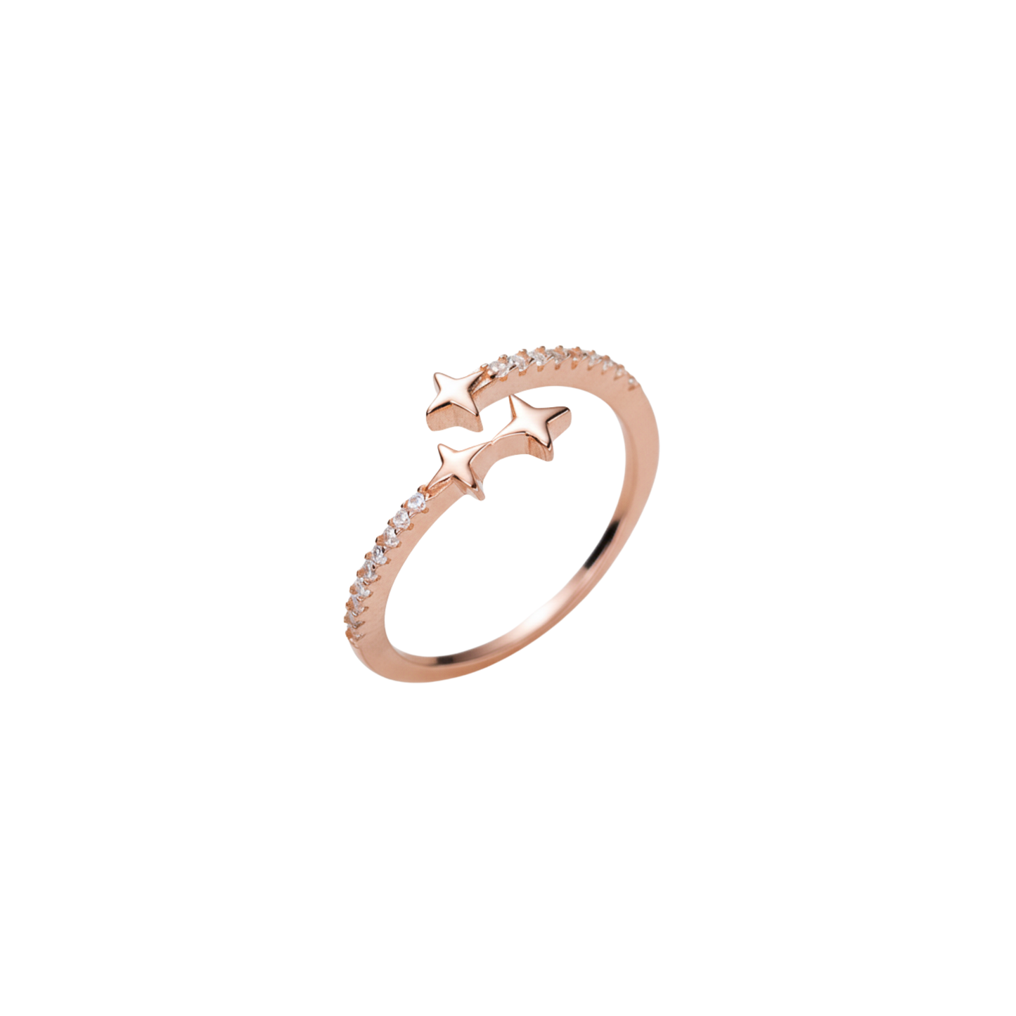 Triple Star Open CZ Ring