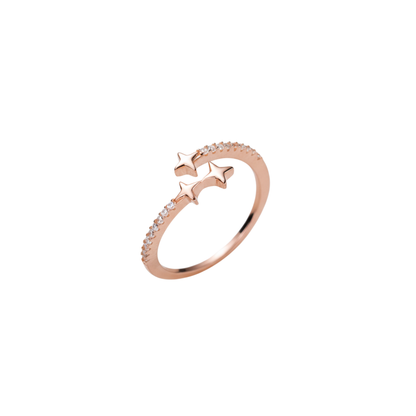 Triple Star Open CZ Ring