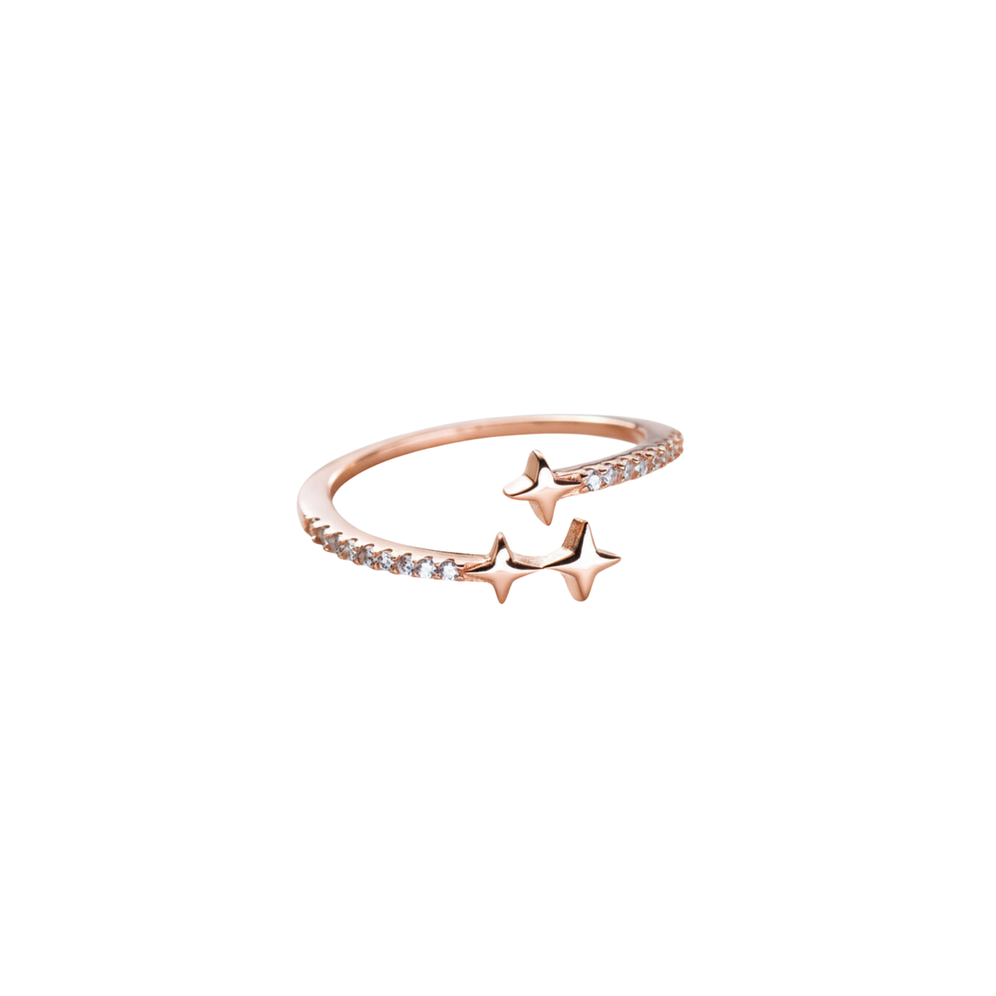 Triple Star Open CZ Ring